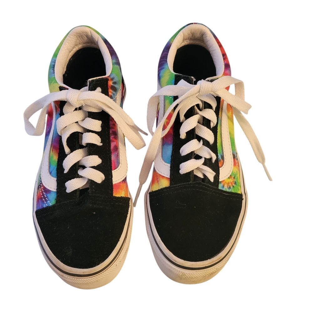Vans Kids Tie-Dye Old Skool Skate Shoes - Rainbow/Black